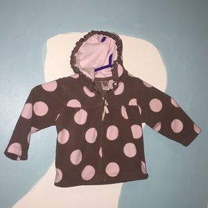 Carter’s 12 months Girls polka dots zip up hoodie sweater